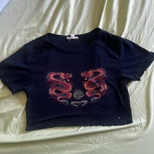 Dragon graphic cropped top